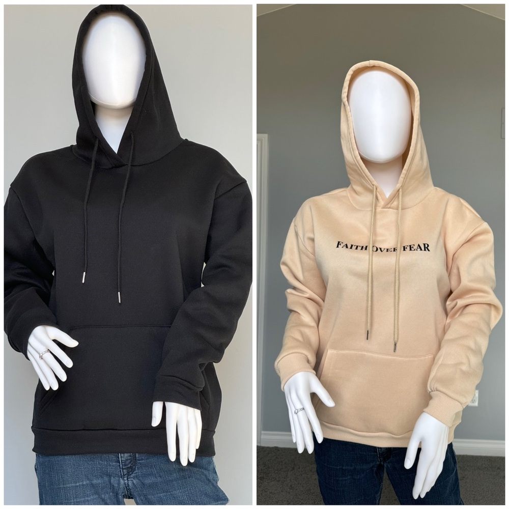 Two SHEIN Hoodies!!!! 
One Black and One Tan Hoodie